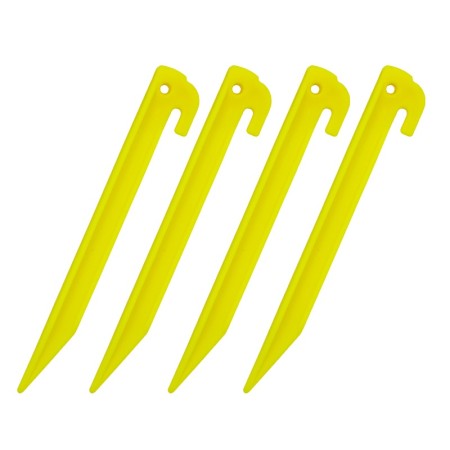 4 PZ. PICCHETTI CON CIMA DI PLASTICA DURA PER GIARDINAGGIO E CAMPEGGIO, 22,5cm LUNGHEZZA CIMA: 2mt x 3mm