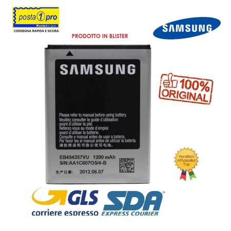 BATTERIA ORIGINALE SAMSUNG POCKET GT-S5300 Y GT-S5360 1200 MAH EB454357VUCSTD IN BLISTER