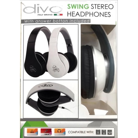 DIVO CUFFIE AUDIO SWING COLORE BIANCO CAVO LUNGO 120cm