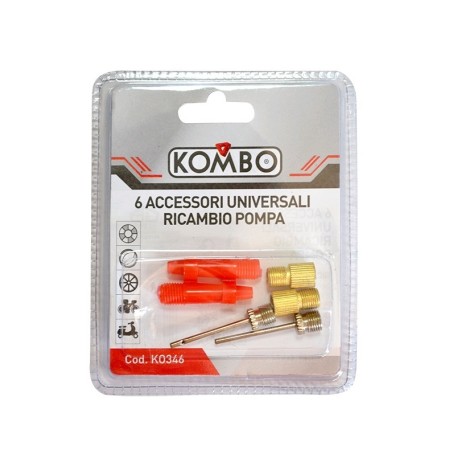 KOMBO Kit 6 Accessori Universali per ricambio pompa Gonfiaggio