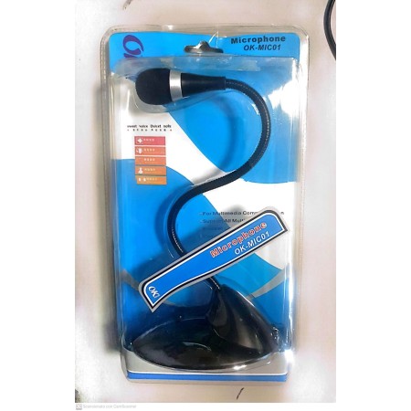 MICROFONO DA TAVOLO PROFESSIONALE PER PC MIC01 PLUG TYPE: 3,5mm Stereo