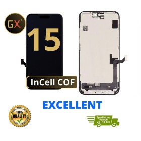 DISPLAY LCD + TOUCH SCREEN GX INCELL COF HD+ PER APPLE IPHONE 15 + FRAME