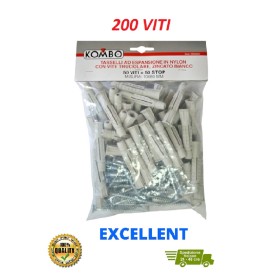 KOMBO 200 TASSELLI AD ESPANSIONE 200 VITI ZINCATO 10X60MM