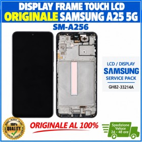 DISPLAY LCD TOUCH ORIGINALE SAMSUNG A25 5G 2023 SM-A256 NERO CON FRAME