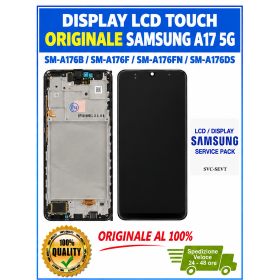 DISPLAY LCD TOUCH ORIGINALE SAMSUNG A17 5G 2025 SM-A176 NERO CON FRAME