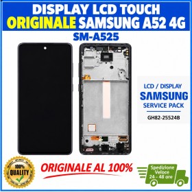 DISPLAY LCD TOUCH ORIGINALE SAMSUNG A52 4G SM-A525 BLU CON FRAME