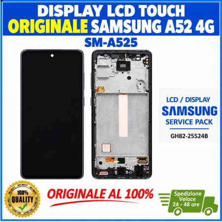 DISPLAY LCD TOUCH ORIGINALE SAMSUNG A52 4G SM-A525 BLU CON FRAME