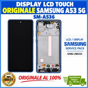 DISPLAY LCD TOUCH ORIGINALE SAMSUNG A53 5G 2022 SM-A536 BLU CON FRAME