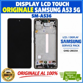 DISPLAY LCD TOUCH ORIGINALE SAMSUNG A53 5G 2022 SM-A536 NERO CON FRAME