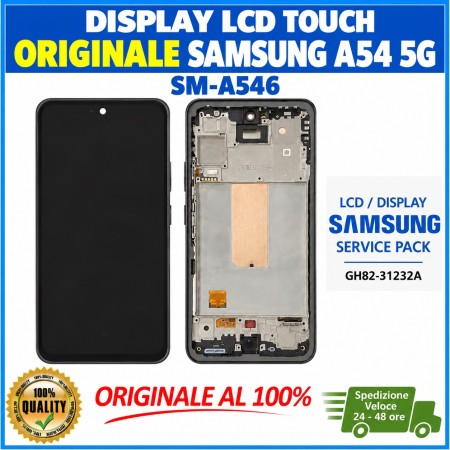 DISPLAY LCD TOUCH ORIGINALE SAMSUNG A54 2023 5G SM-A546 NERO CON FRAME