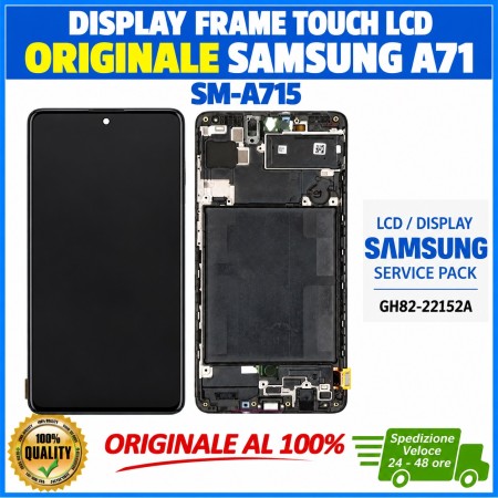 DISPLAY LCD TOUCH ORIGINALE SAMSUNG A71 SM-A715 NERO CON FRAME