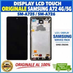 DISPLAY LCD TOUCH ORIGINALE SAMSUNG A72 4G/5G 2021 SM-A725/A726 NERO CON FRAME