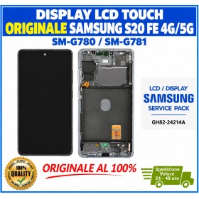 DISPLAY LCD TOUCH ORIGINALE SAMSUNG S20 FE 4G/5G 2020 SM-G780/781 NERO CON FRAME
