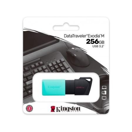 KINGSTON PENDRIVE DATA TRAVELER EXODIA/M DTXM/256GB USB FLASH 256GB USB 3.2 BLACK/BLUE